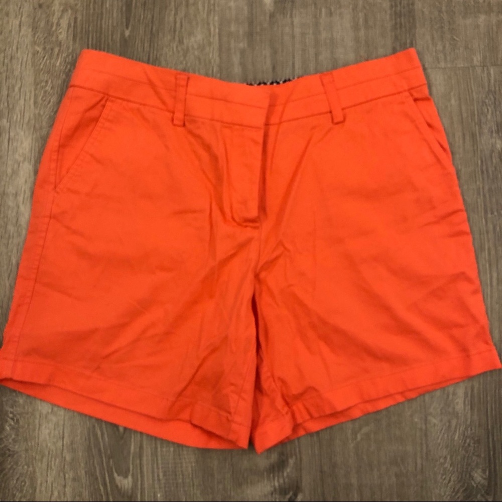 British shorts khakis boyfriend roll up 8 coral
